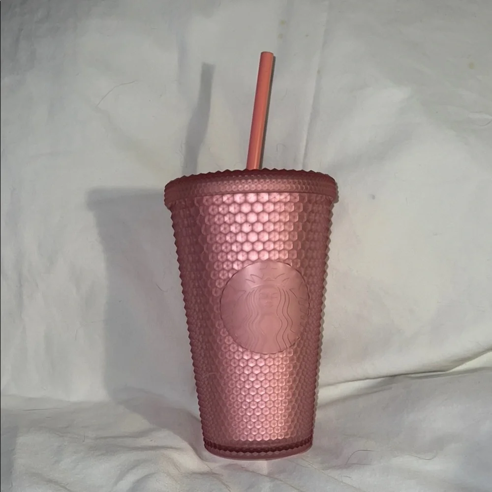 Starbucks 2022 Soft Touch Pink Lemonade Jelly Studded Cold 16oz Tumbler NWT
